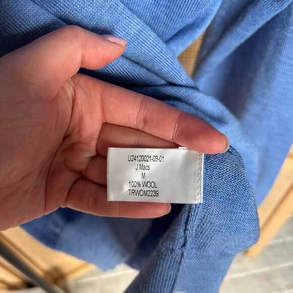 Blue wool pullover sweater collared size medium - Picture 4 of 5